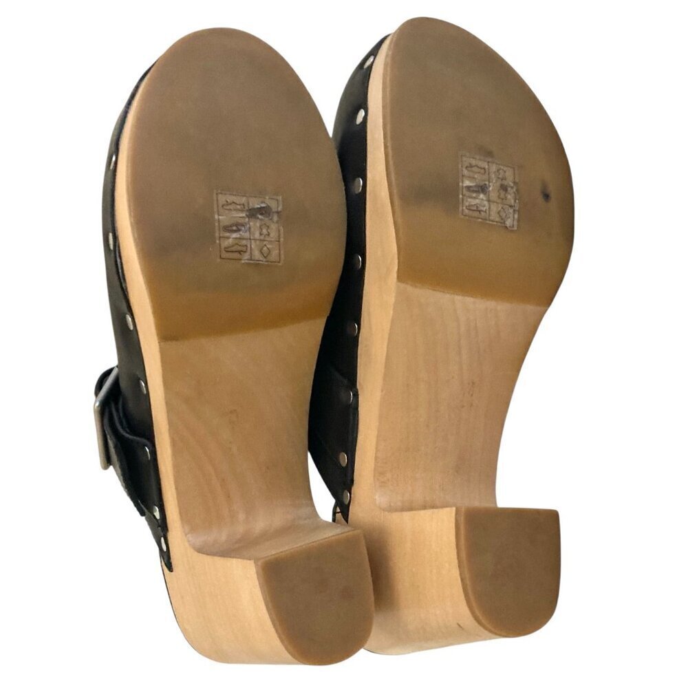 PAIGE Rosie Leather Wood Clogs - Picture 7 of 9
